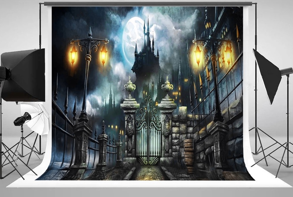 Photography Dark Cloth - Johnson dark castle full moon light