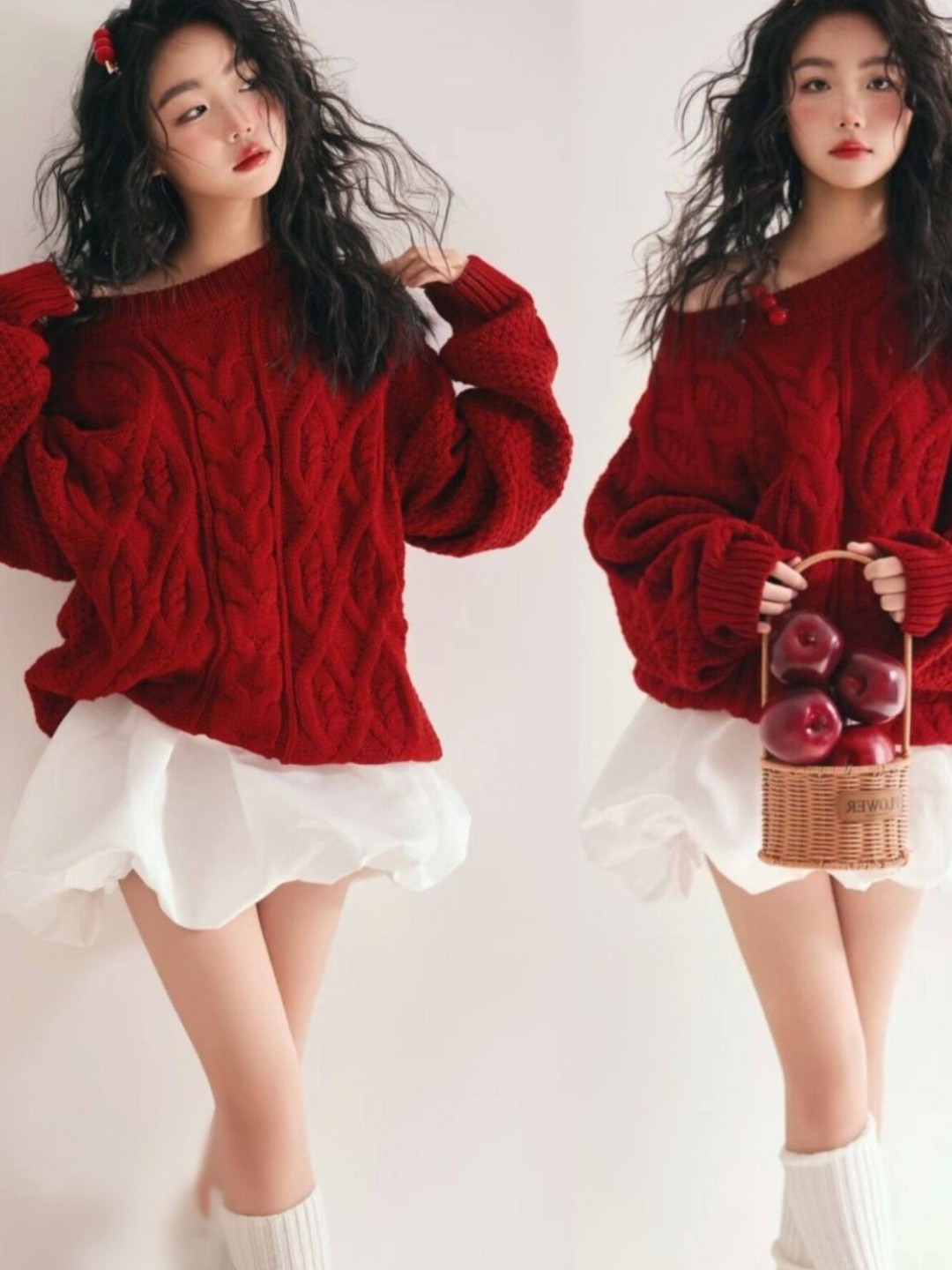 Photography Online - Red Sweater Girl Studio Art Photo