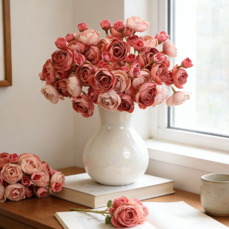 Photography Graduation - 11INCH 6pcs-1set Small Camellia Flower Bouquet