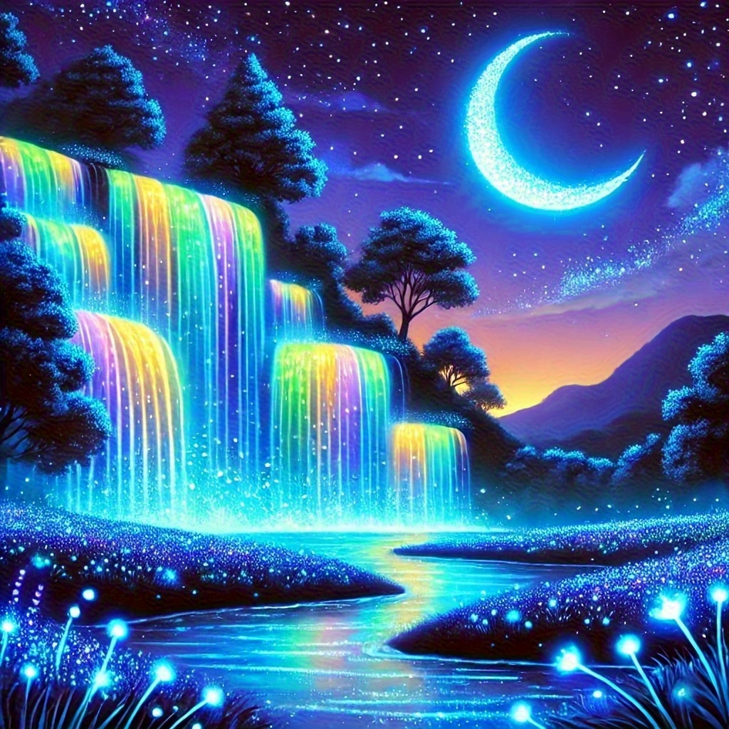 Photography Dark - Product! Rainbow Luminous Waterfall Diamond DIY