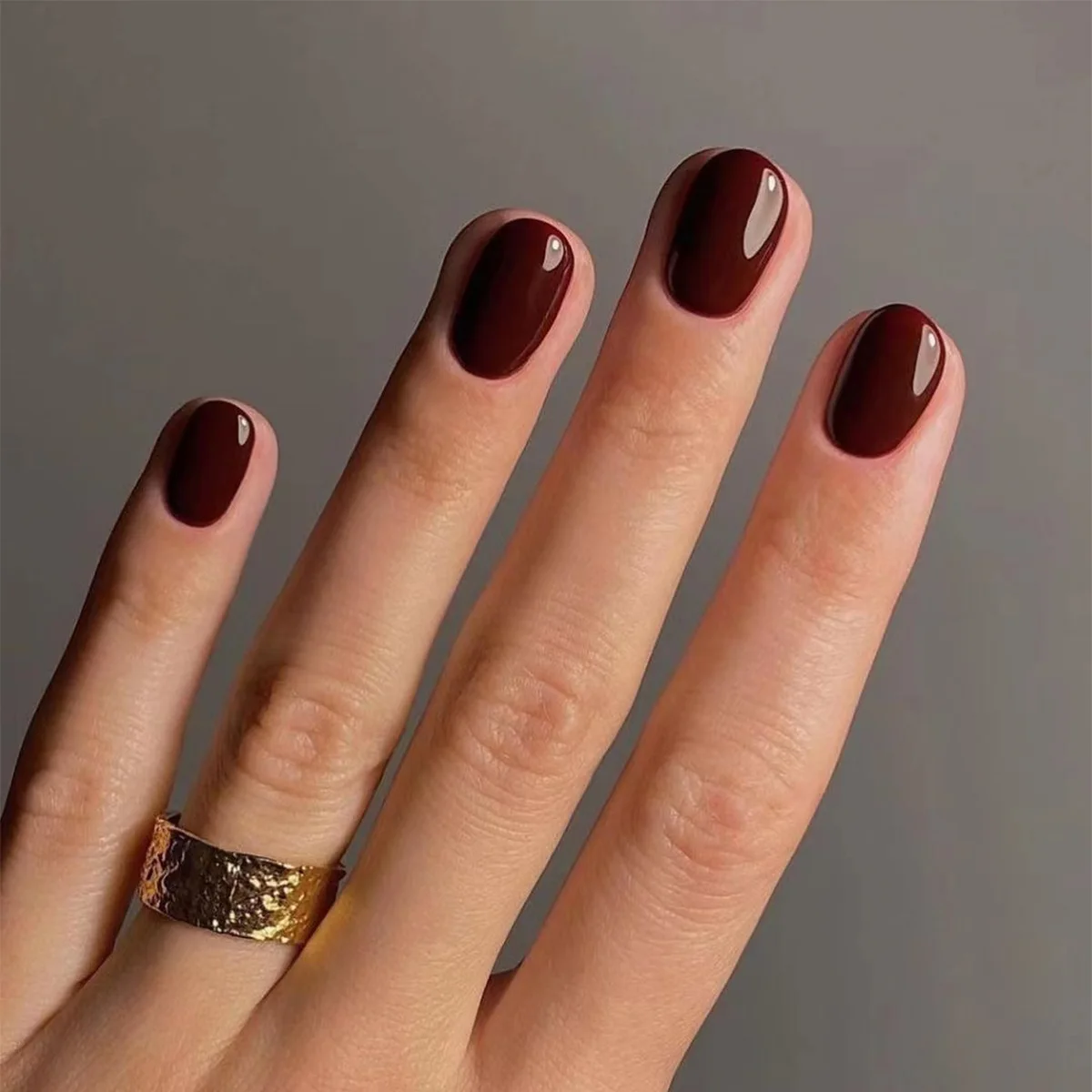 Photography Dark - 24Pcs Solid Color Press on Nails