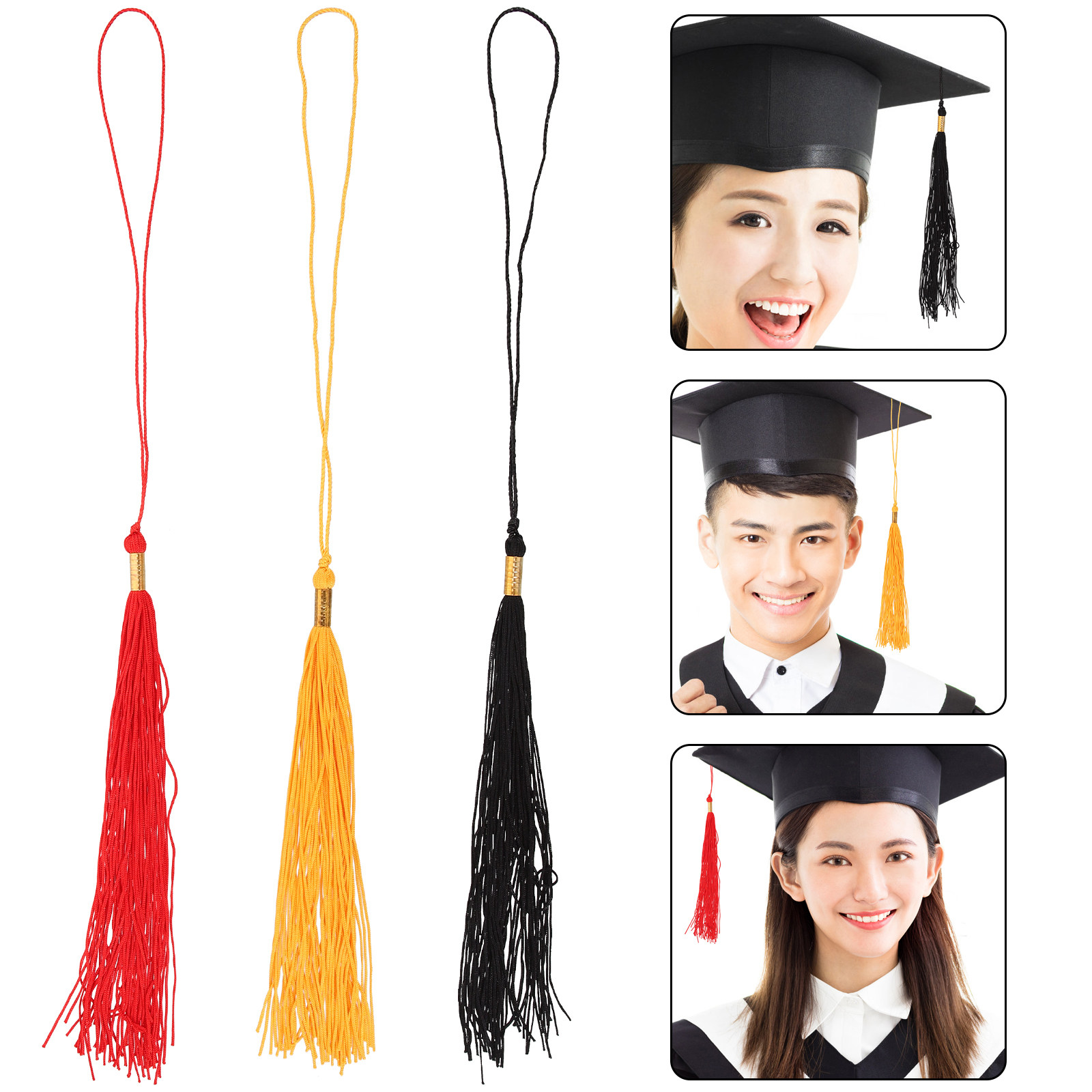 Photography Graduation - 3Pcs Academic Graduation Tassel Set for