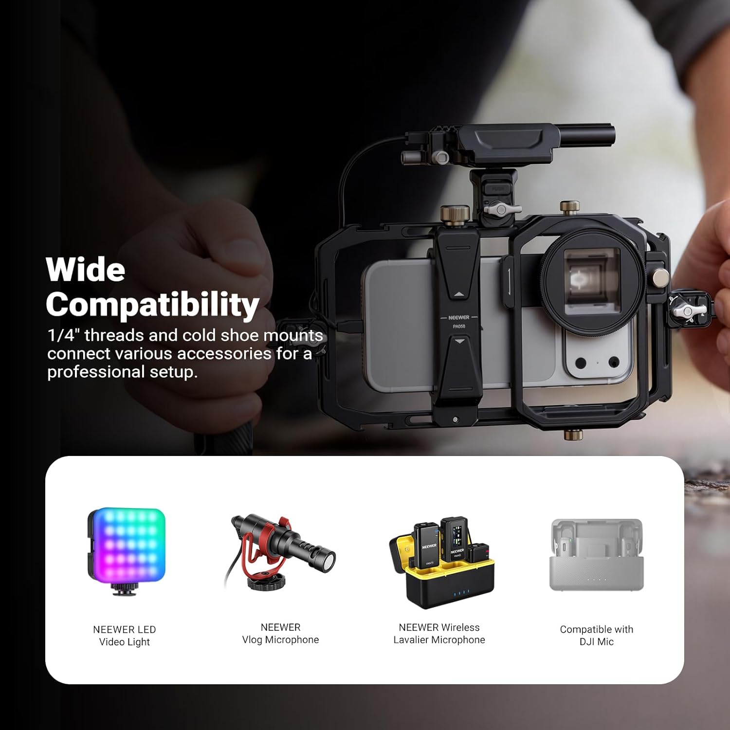 NEEWER Universal Phone Cage Vi - đánh giá và giá Xiaomi Photography Kit 15 Ultra