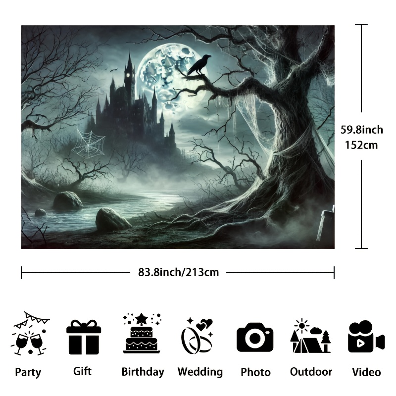 Ghost Castle Halloween Backgro - đánh giá và giá Photography Dark Cloth