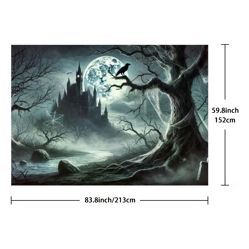 Ghost Castle Halloween Backgro - đánh giá và giá Photography Dark Cloth