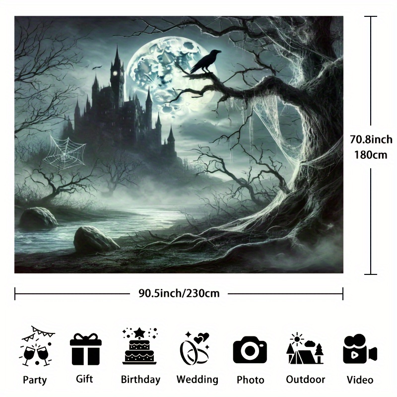 Ghost Castle Halloween Backgro - đánh giá và giá Photography Dark Cloth