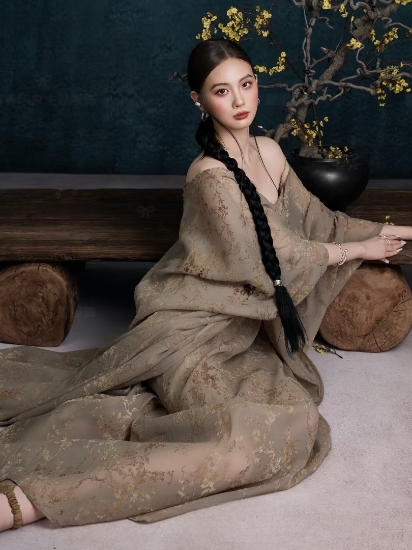 New Vintage Oil Painting Dress - đánh giá và giá Photography Zen