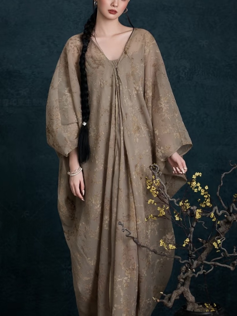 New Vintage Oil Painting Dress - đánh giá và giá Photography Zen