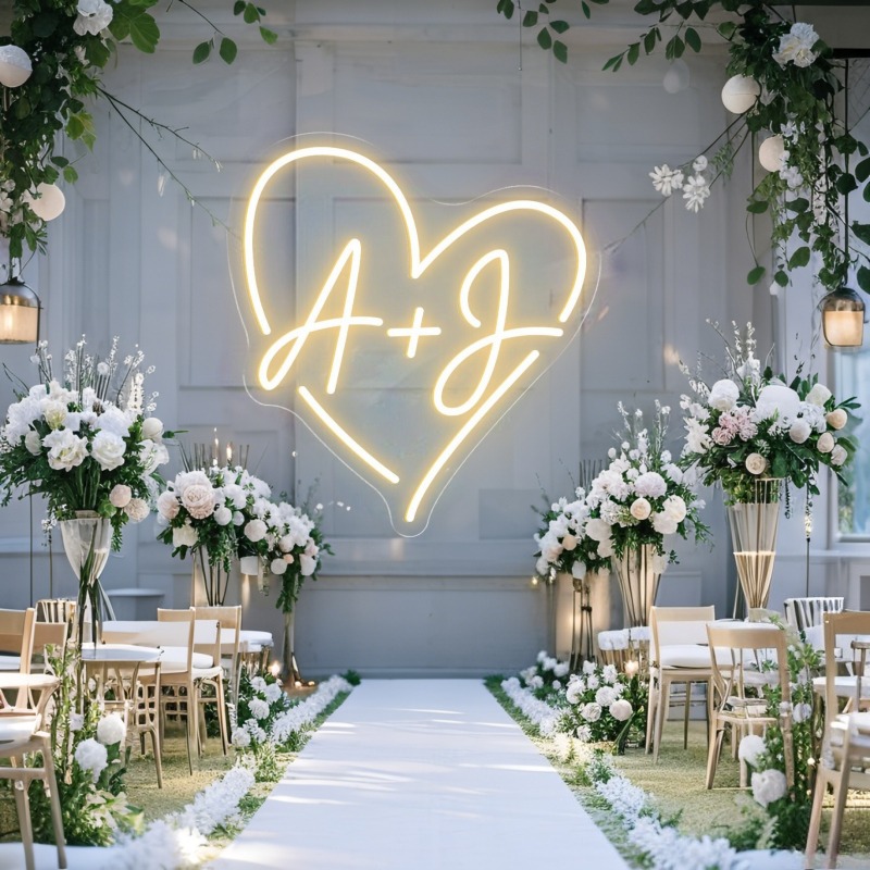 Custom Initials Heart LED Neon - đánh giá và giá Photography Graduation
