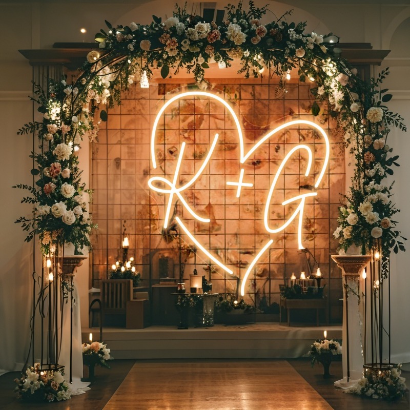 Custom Initials Heart LED Neon - đánh giá và giá Photography Graduation