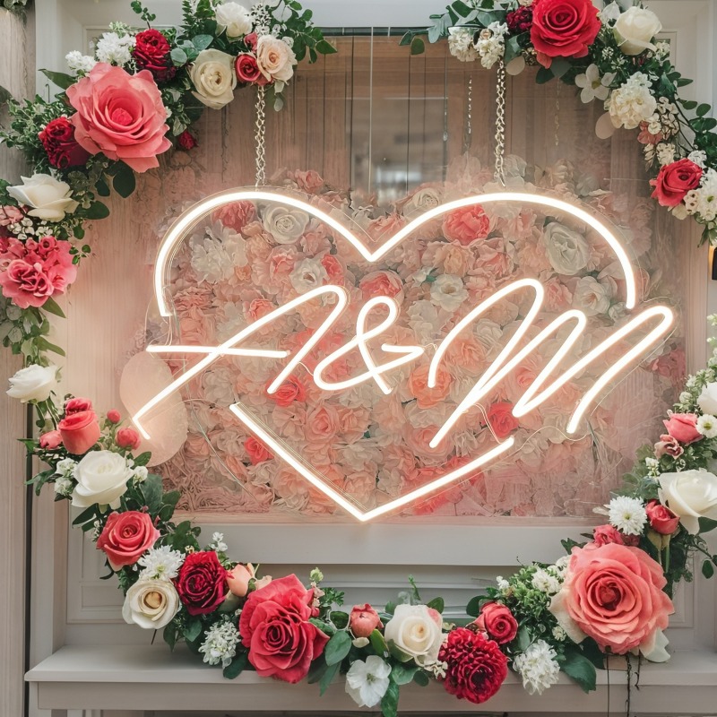 Custom Initials Heart LED Neon - đánh giá và giá Photography Graduation