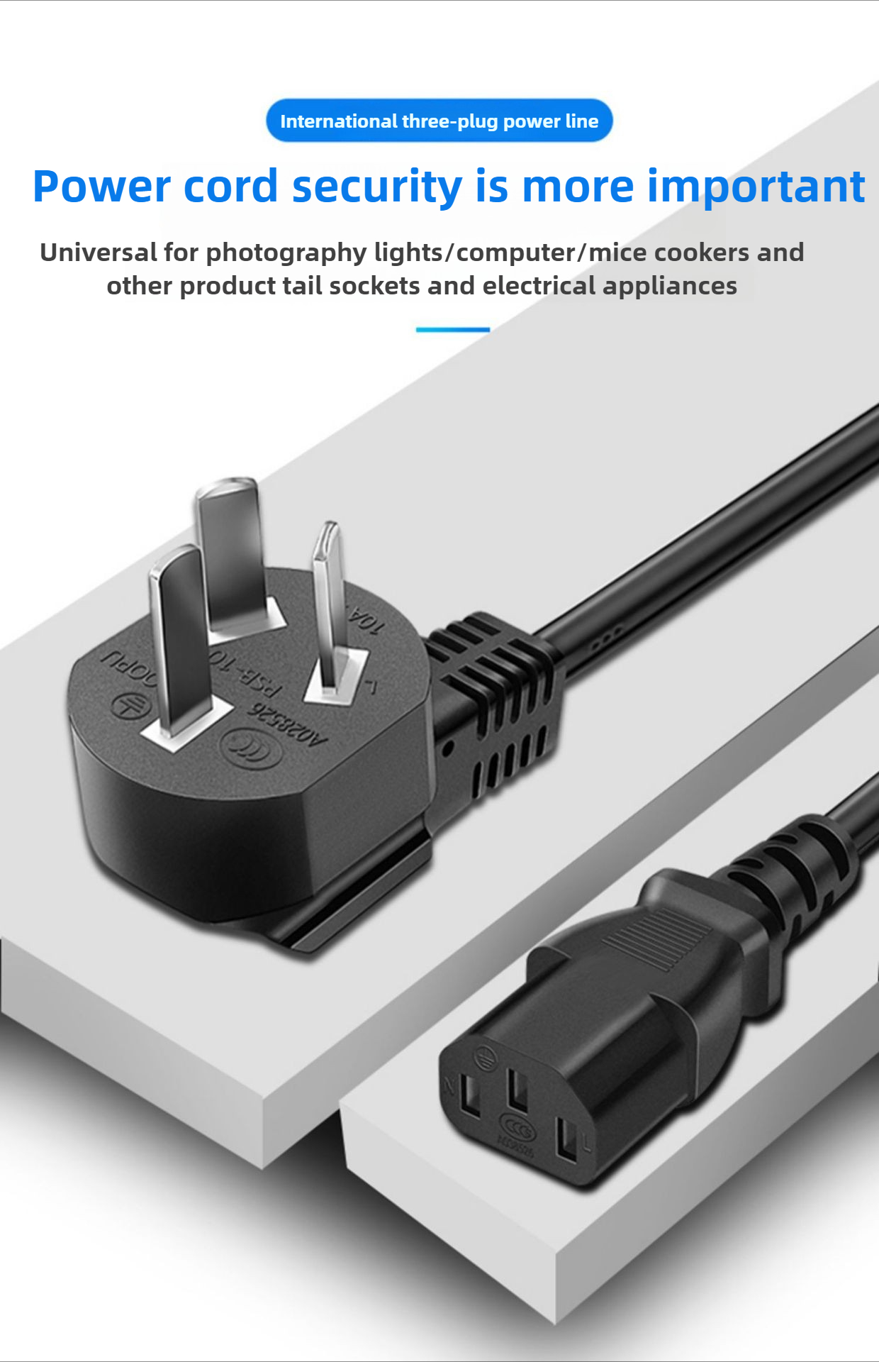 5M EU US UK Power Cable Three  - đánh giá và giá Photography Uk