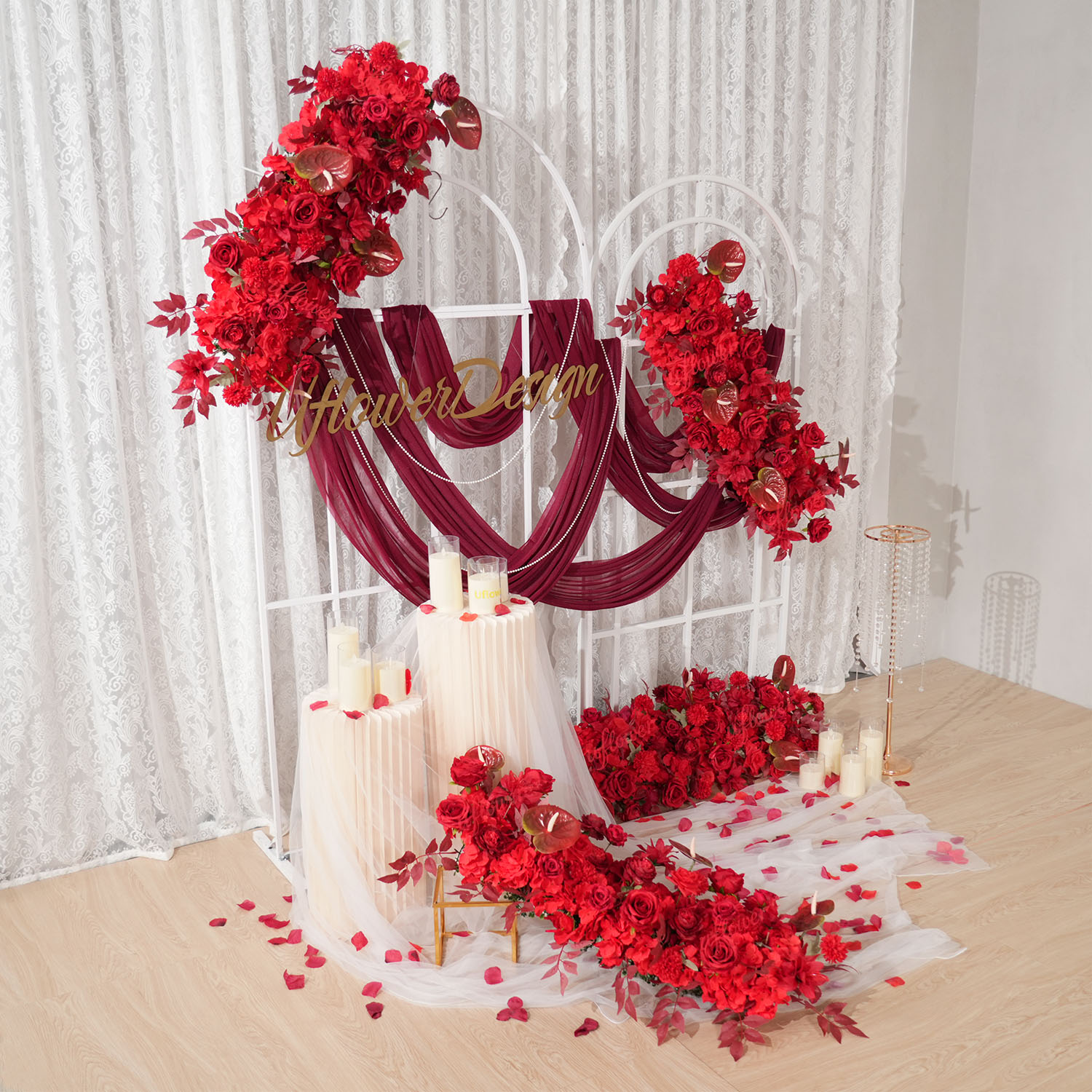 Uflower Red Flower Row Wedding - đánh giá và giá Photography Graduation
