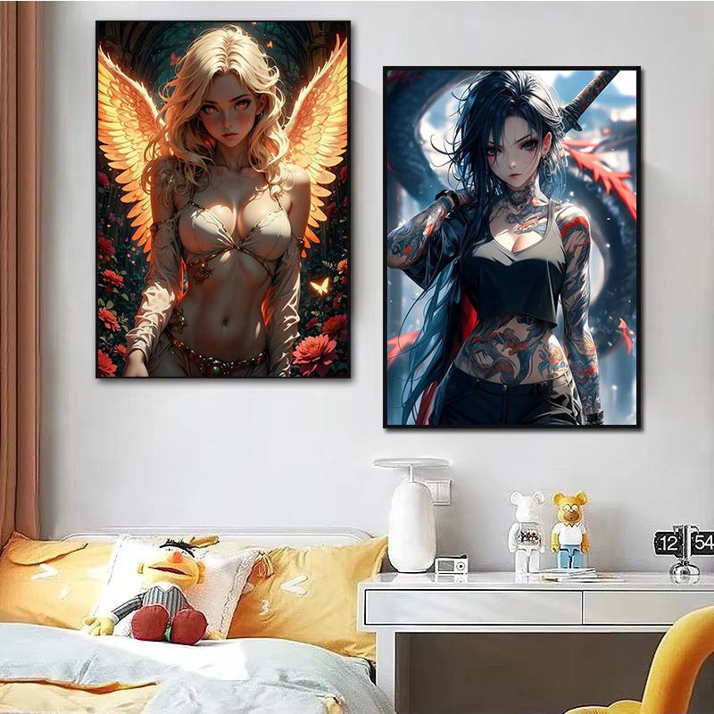 Dark Academy Sexy Angel Tattoo - đánh giá và giá Photography Dark Cloth