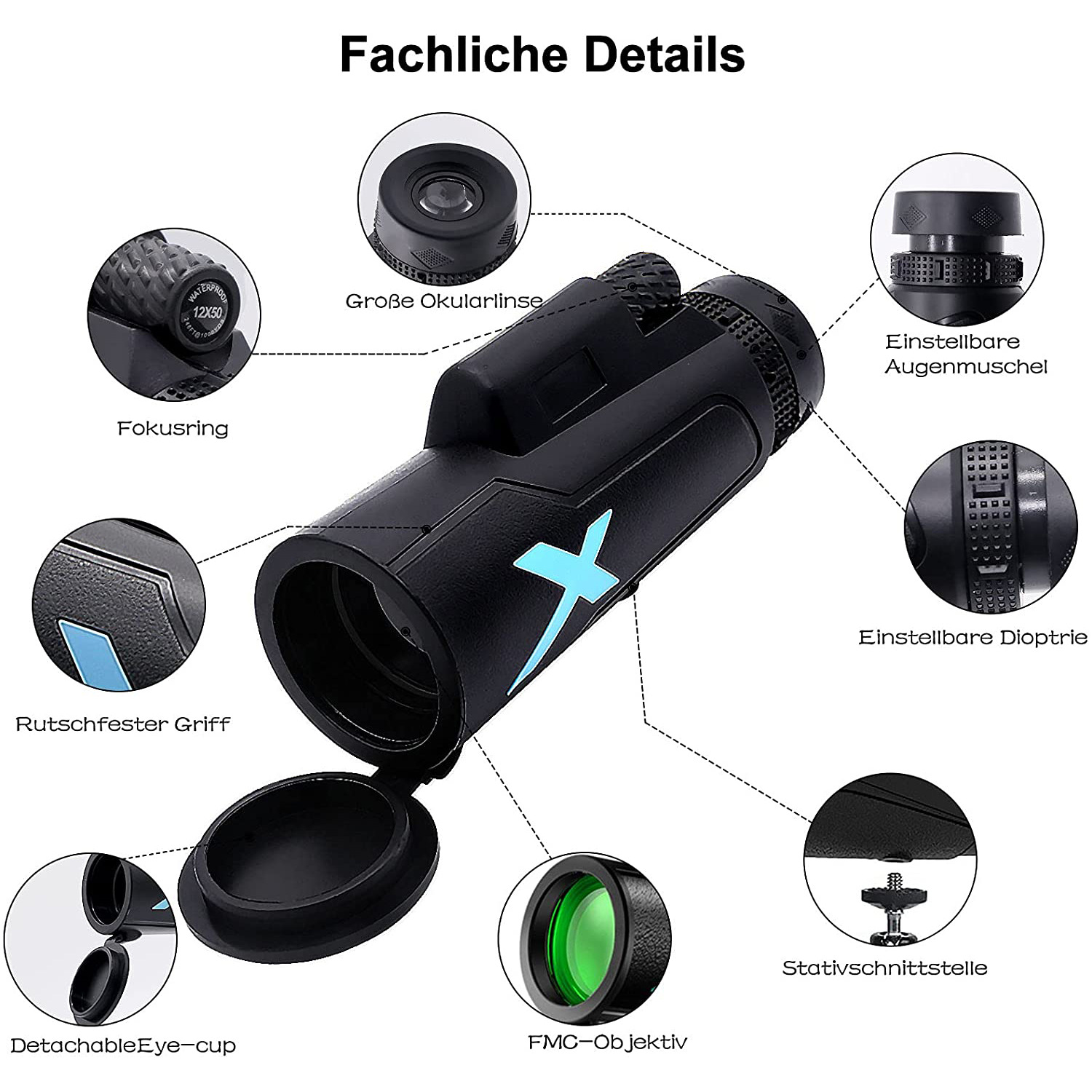 Mini Telescopes 12x50 High Pow - đánh giá và giá Photography High Angle